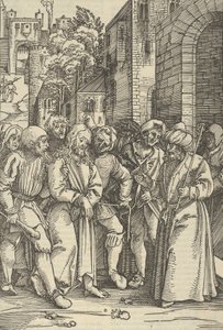 Kristus foran Pilatus foran hans palass, fra speilet av lidenskapen til vår Herre Jesus C..., 1507.
