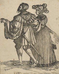 Couple Walking to the Left VI, fra The Wedding Dancers restrike. av Hans Schäufelein the Elder