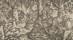 Lot og hans døtre, ca. 1530. av Hans Schäufelein the Elder
