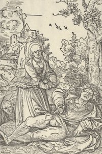 Pyramus og Thisbe, ca. 1509-10. av Hans Schäufelein the Elder
