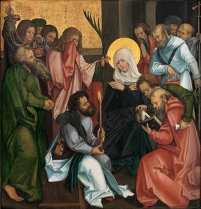 The Dormition of the Virgin, omvendt Kristus som bærer korset, ca. 1510.