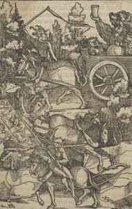 Den fulle mannen på en vogn på vei til helvete, fra Hymmelwagen om hvem wol lever....., 1517.