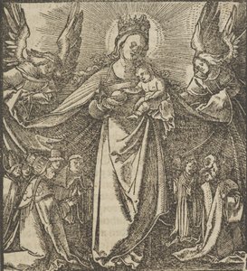 The Madonna of Mercy, fra Hymmelwagen auff dem, wer wol leben..., 1517. av Hans Schäufelein the Elder