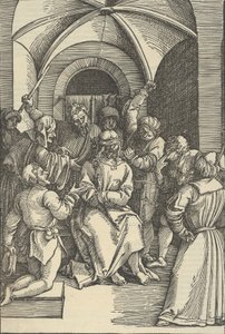 The Mocking of Christ, fra speilet av lidenskapen til vår Herre Jesu Kristi, 1507.