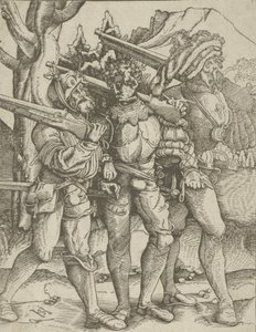 Tre soldater med musketter, ca. 1511-15. av Hans Schäufelein the Elder