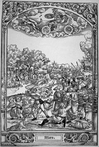 Mars (tregravering) av Hans Sebald (School of) Beham