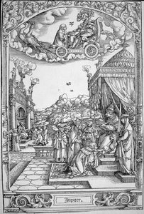 Planeten Jupiter (tregravering) av Hans Sebald (School of) Beham