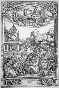 Venus (tregravering) av Hans Sebald (School of) Beham