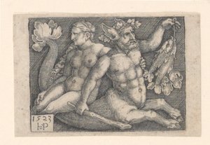 En triton og en nymfe av Hans Sebald Beham