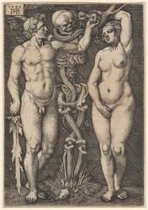 Adam og Eva, 1543 av Hans Sebald Beham