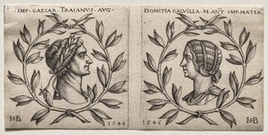 Byster av keiser Trajan og Domitia Calvilla av Hans Sebald Beham