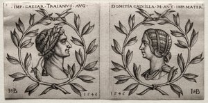 Byster av keiser Trajan og Domitia Calvilla, 1546. av Hans Sebald Beham