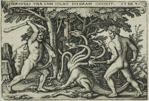 Hercules and the Hydra, fra The Labors of Hercules av Hans Sebald Beham