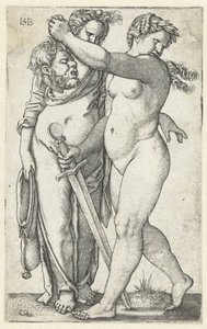 Judith med sjef for Holofernes og tjenestepike av Hans Sebald Beham