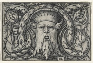 Mascaron, 1543 (gravering på lagt papir) av Hans Sebald Beham