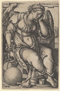 Melancholia, ca. 1500-50 (gravering) av Hans Sebald Beham