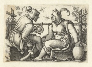 Jester med fallus og hunnnar av Hans Sebald Beham