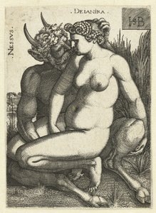 Nessus en Deïnira Nessvs Deianira (tittel på objekt) av Hans Sebald Beham