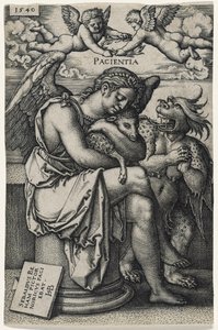 Tålmodighet (Die Geduld), 1540 (gravering på lagt papir) av Hans Sebald Beham