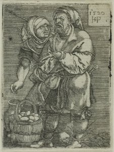 Bondepar som selger egg av Hans Sebald Beham