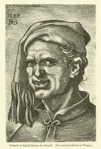 Selvportrett av den tyske maleren og grafikeren Sebald Beham av Hans Sebald Beham