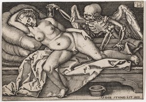 Sovende jente og død, 1548 av Hans Sebald Beham