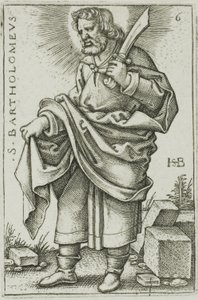 St. Bartholomew, plate 6 fra De tolv apostler av Hans Sebald Beham