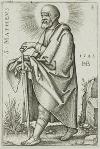 St. Matteus, plate 8 fra De tolv apostler av Hans Sebald Beham
