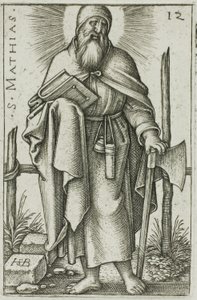 St. Matthias, plate 12 fra De tolv apostler av Hans Sebald Beham