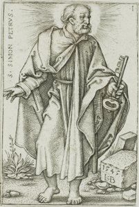 St. Peter, plate 1 fra De tolv apostler av Hans Sebald Beham