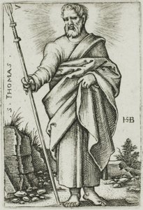 St. Thomas, plate 7 fra De tolv apostler av Hans Sebald Beham