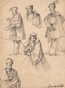 Studieark med figurer av Hans Sebald Beham