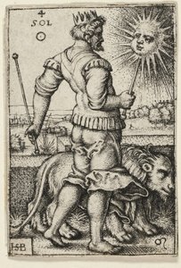 Sol, plate fire fra The Seven Planets with the Zodiacs av Hans Sebald Beham