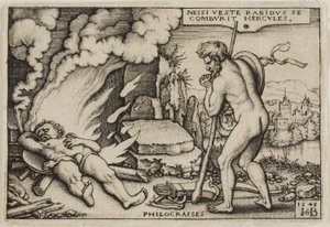 The Death of Hercules, fra The Labours of Hercules av Hans Sebald Beham