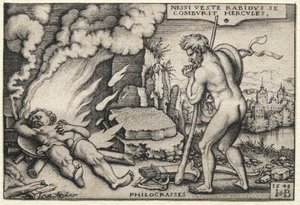The Labors of Hercules: Hercules on his Pyre av Hans Sebald Beham