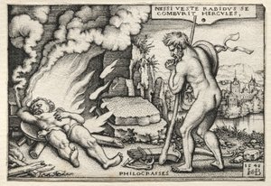 The Labors of Hercules: Hercules on his Pyre av Hans Sebald Beham