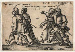 Bondebryllupet eller de tolv månedene: 1-Fabianus Jenner 2-Mathias Hornung av Hans Sebald Beham