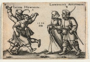 Bondebryllupet eller de tolv månedene: 7 Jacob Hewmon 8-Laurencius Augstmon, 1546. av Hans Sebald Beham