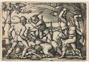 Bondebryllupet eller de tolv måneder: nr. 9 av Hans Sebald Beham