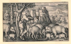 Den fortapte sønn blant svin av Hans Sebald Beham
