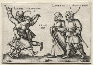 Landsbyens bryllup: Jacob Hewmon Lawrencius Augstmon, 1546. av Hans Sebald Beham