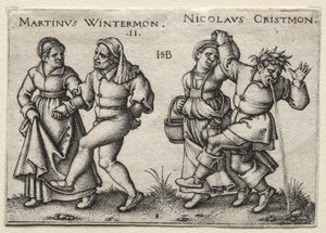 Landsbybryllupet: Martinus Wintermon / Nicolaus Cristmon av Hans Sebald Beham