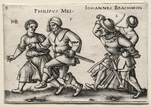 Landsbybryllupet: Philipus Mei / Johannes Brachmon av Hans Sebald Beham