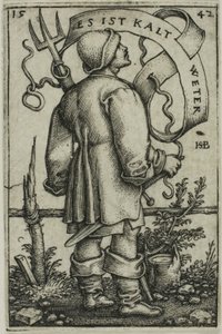 Værbonden "Det er kaldt vær" av Hans Sebald Beham
