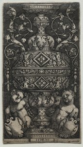 Vase dekorert med barn av Hans Sebald Beham