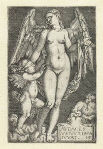 Venus og Amor Avdaces Venvs ipsa ivvat (tittel på objekt) av Hans Sebald Beham