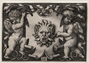 Vignette med mascaron, 1544. av Hans Sebald Beham