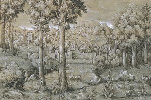 Imaginært landskap, 1543. av Hans Sebald Lautensack