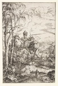 Landskap med slott og bro av Hans Sebald Lautensack