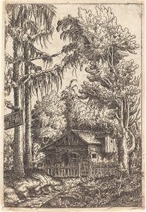 Landskap med utsikt over en bondehytte, 1551.